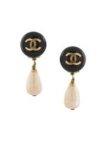 CHANEL Pre-Owned boucles d'oreilles clip à logo (années 1994) - Noir - thumbnail