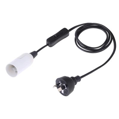 E14 Wire Cap schakelaar lamp houder kroonluchter stopcontact met 1 2 m verlengkabel AU plug (wit)