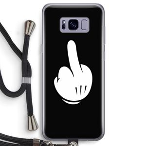 Middle finger black: Samsung Galaxy S8 Transparant Hoesje met koord