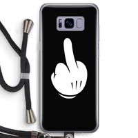 Middle finger black: Samsung Galaxy S8 Transparant Hoesje met koord