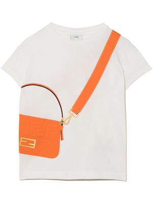 Fendi Kids t-shirt en coton à imprimé sac - Blanc
