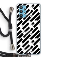 Zwarte vegen: Samsung Galaxy A32 4G Transparant Hoesje met koord
