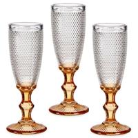 Vivalto Champagneglazen Monaco - 6x stuks - 180 ml - goudkleurige voet