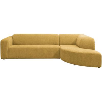 Leen Bakker - Hoekbank Astoria Rechts - Venro - Oker - Stof - Geel - 197x297x76 Cm