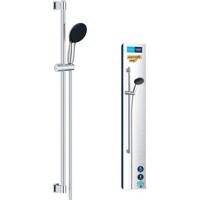 Set doccia con soffione 1 getto, asta 90 cm e flessibile - GROHE Vitalio Start 110 26953001 - Risparmio idrico - Cromo