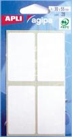 Agipa witte etiketten in etui ft 30 x 55 mm (b x h), 28 stuks, 4 per blad