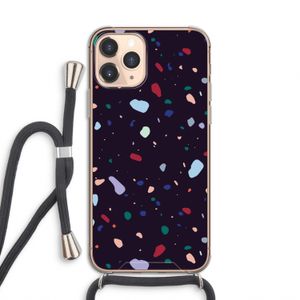 Dark Rounded Terrazzo: iPhone 11 Pro Transparant Hoesje met koord