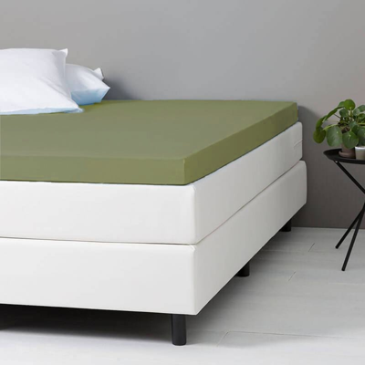 Topper Hoeslaken - Katoen - Groen - 80x200 - Dekbed-Discounter.nl