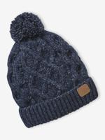 Gedraaide muts voor jongens gemêleerd blauw
