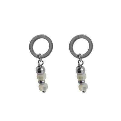 Flow Jewels Hang Oorbellen Rio Wit | Zilver