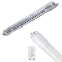 LED Waterdichte TL Armatuur met T8 G13 Buis - Velvalux Strela - 60cm - Enkel - Koppelbaar - Waterdicht IP65 - 8W 960lm - 840 Natuurlijk Wit 4000K | Vervangt 69W