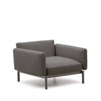 Kave Home - Sorells modulaire buitenfauteuil met grijze bekleding en