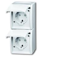ABB 2CKA002084A0722 Geaard stopcontact IP44 Zuiver wit (RAL 9010), Wit