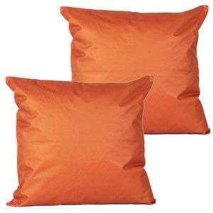 Buitenkussens - 2x - oranje - 60 x 60 cm - binnen/buiten