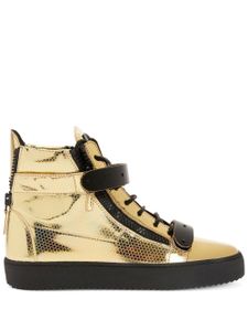 Giuseppe Zanotti baskets montantes à fini métallisé - GOLD