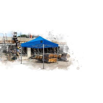 Grizzly werktent - GO-WORK 40 - 3x3 m - alum. frame smalle voet - blauw