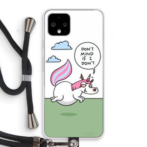 Unicorn: Pixel 4 Transparant Hoesje met koord