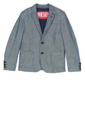 Diesel Kids blazer à simple boutonnage - Bleu