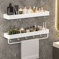 douche caddy badkamer planken wandgemonteerd wit opbergrek badkamer keuken badkamer hardware hanger badkamer plank ruimte aluminium doucherek hoekplank vierkant bad douche plank Lightinthebox