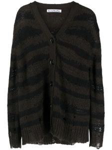 Acne Studios cardigan rayé à effet usé - Marron