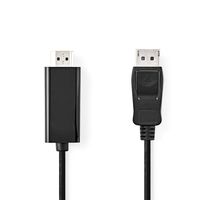 Nedis DisplayPort-Kabel | DisplayPort Male | HDMI Connector | 1080p | Vernikkeld | 1.00 m | Rond | PVC | Zwart | Label - CCGL37100BK10 - thumbnail