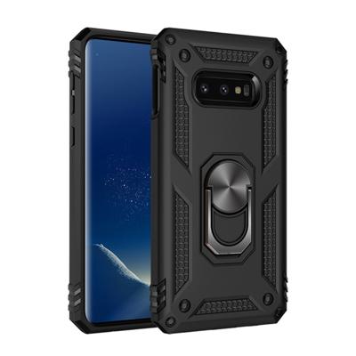 Sergeant Armor schokbestendige TPU + PC beschermende Case voor Galaxy S10e met 360 graden rotatie Holder(Black)