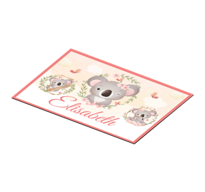 Schattige dieren koala met naam Kinder placemat