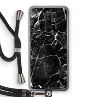 Zwart Marmer 2: Xiaomi Redmi 9 Transparant Hoesje met koord