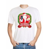 Foute Kerst shirt wit can I borrow some presents voor heren 2XL  -