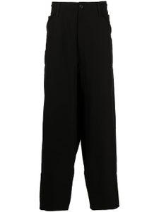 Yohji Yamamoto pantalon en coton mélangé à boutons - Noir