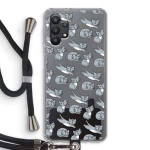 Poezen: Samsung Galaxy A32 5G Transparant Hoesje met koord
