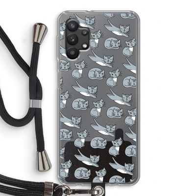 Poezen: Samsung Galaxy A32 5G Transparant Hoesje met koord