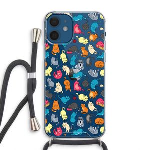 Kleurrijke katten: iPhone 12 Transparant Hoesje met koord