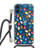 Kleurrijke katten: iPhone 12 Transparant Hoesje met koord