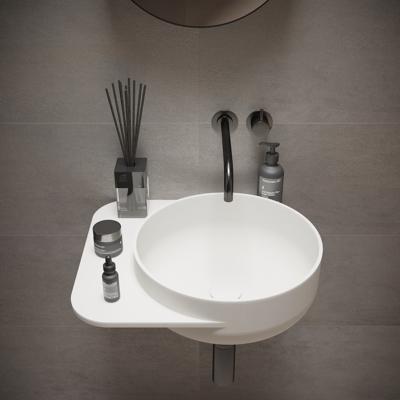 Fontein Ideavit Soliddual 2.0 49x43x15.5 cm Solid Surface Met Opbergruimte Links Mat Wit Ideavit