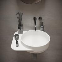 Fontein Ideavit Soliddual 2.0 49x43x15.5 cm Solid Surface Met Opbergruimte Links Mat Wit Ideavit