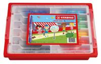 STABILO Extra-thick viltstift Abrikoos (kleur), Blauw, Groen, Lichtgroen, Lila, Oker, Oranje, Roze, Rood, Geel 96 stuk(s)