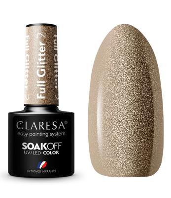 Claresa uv/led gellak 5ml full glitter 2 bronze