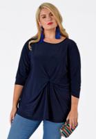 Yoek Shirt met knoop | Blauw | Maat S
