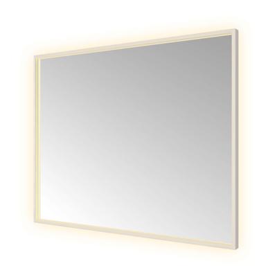 Hotbath &MORE Spiegel directe en indirecte LED color changing spiegelverwarming dimbaar met afstandsbediening Geborsteld messing PVD SQU180IX