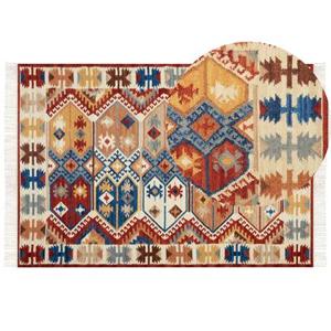 Beliani-VANASHEN-Kelim vloerkleed-Multicolor-160 x 230 cm-Wol