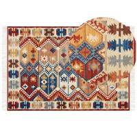 Beliani-VANASHEN-Kelim vloerkleed-Multicolor-160 x 230 cm-Wol