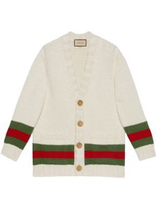 Gucci cardigan à détail Web - Blanc