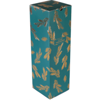 Flesdoos | Dennentakjes | karton + PE | 1 fles | 95x95x330mm | Kerstmis | groen/goud | 100 stuks