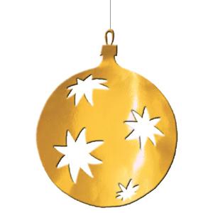 Grote Kerstbal hangdecoratie van karton - goud - Dia 30 cm - Kerstversiering