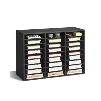 VEVOR Houten Literatuur Organizer 27 Compartimenten Verwijderbare Planken Hout Zwart