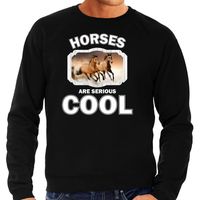 Sweater horses are serious cool zwart heren - paarden/ bruin paard trui 2XL  -