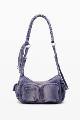 Middelgrote denim tas met zakken - RED - U