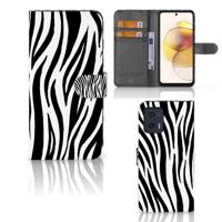 Motorola Moto G73 | Telefoonhoesje | Met pasjeshouder | Zebra