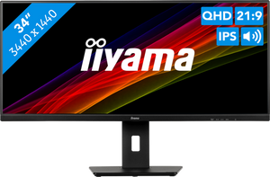 iiyama ProLite XUB3493WQSU-B5 computer monitor 86,4 cm (34") 3440 x 1440 Pixels UltraWide Quad HD LED Zwart